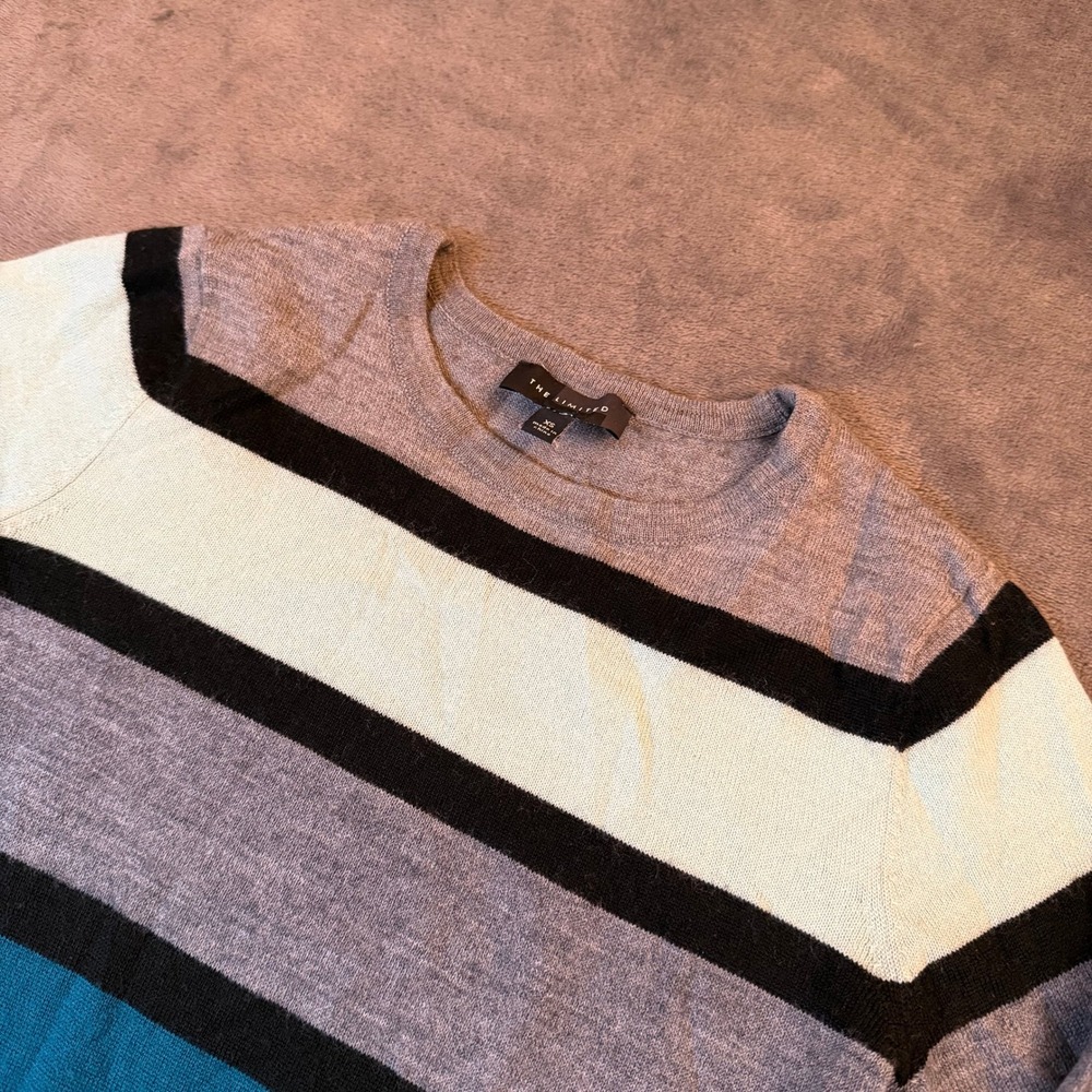 The Limited Striped Crewneck Sweater Womens‎ Extra Small Multicolor Wool Blend